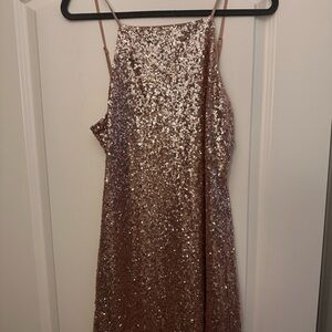 Lulu's Rose Gold Mini Dress